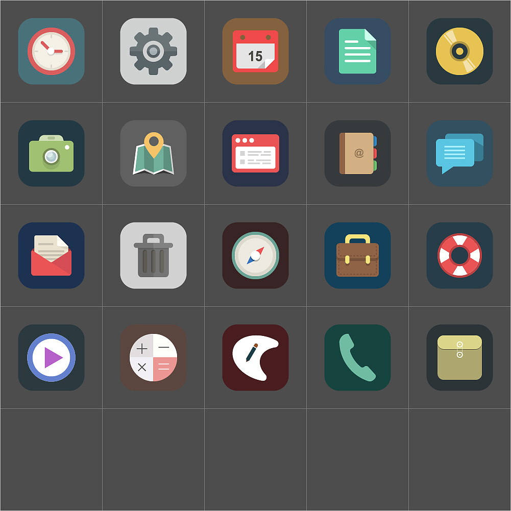 扁平化手机app图标练习|ui|主题/皮肤|土豆泥搁马铃薯 - 原创作品