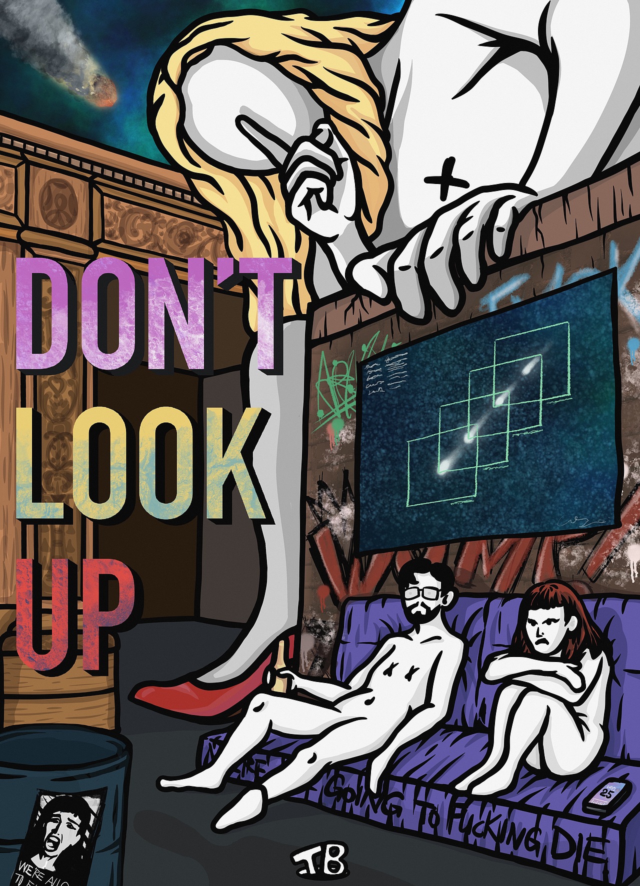 《不要抬头Don’t Look Up》手绘海报