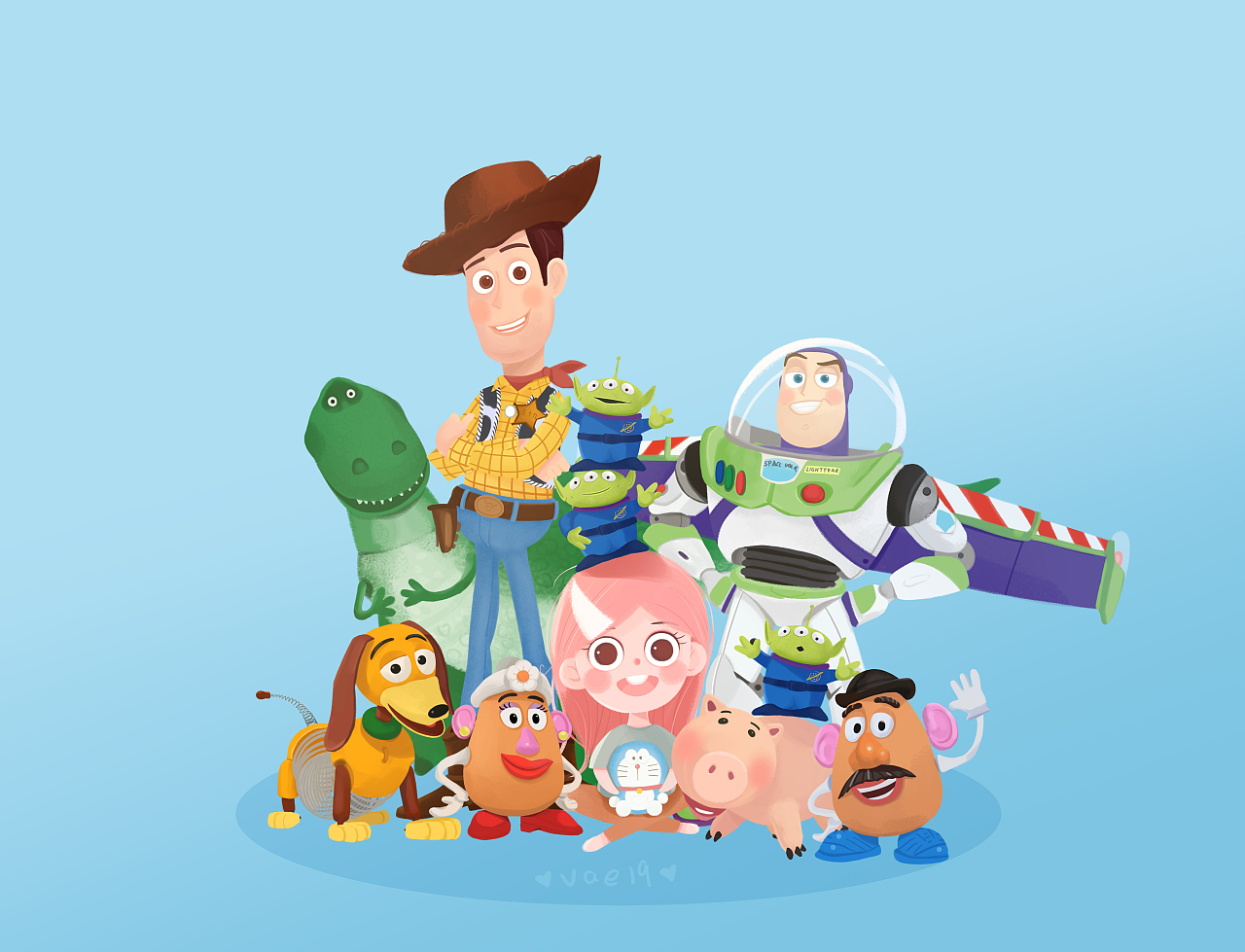 玩具总动员和小哪吒|插画|创作习作|vae19_原创作品-站酷zcool