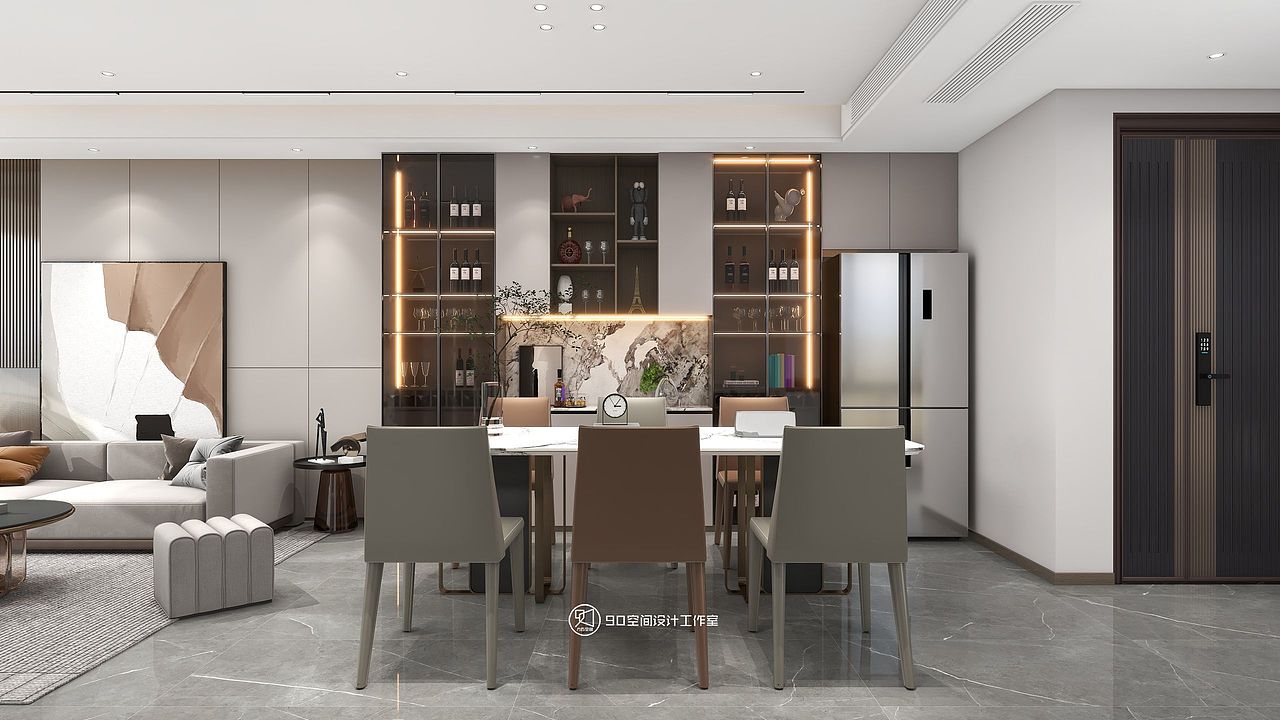 90空间设计∣107㎡现代，棕色系家居融入自然生活美学（图ZMzIxNTk4MzY0） - 家装设计 - 站酷设计师设计师赵响原创素材 - 站酷ZCOOL