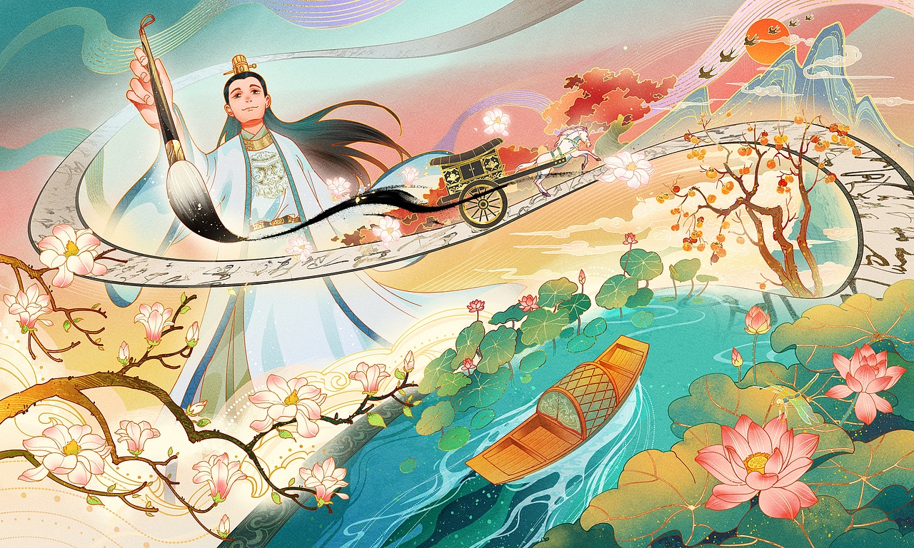 《妙笔生花》插画（图ZMjgxNDM1NDcy） - 商业插画 - 站酷设计师野苔藓moss原创素材 - 站酷ZCOOL