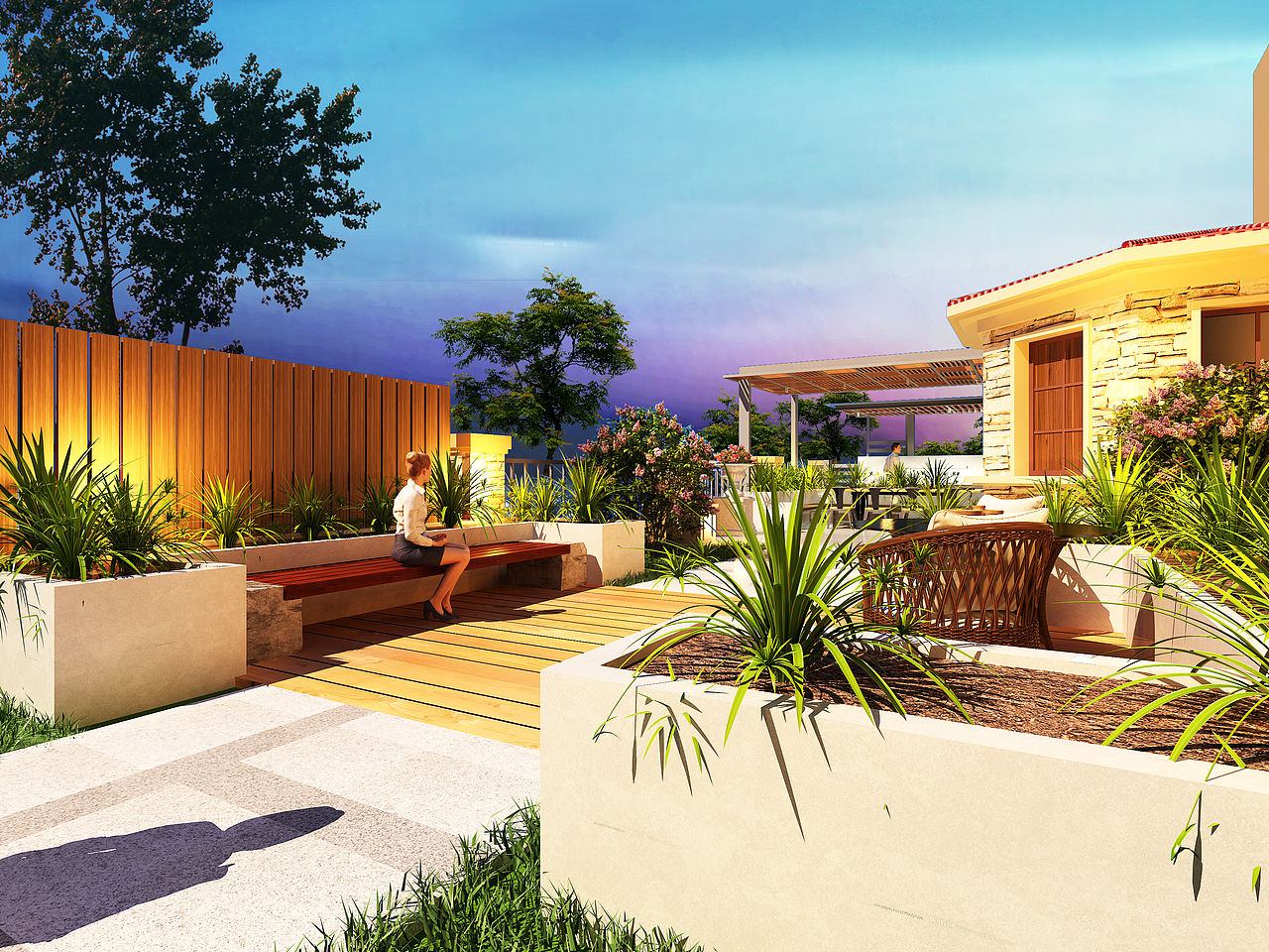 别墅庭院（图ZMTk4MDk0NDc2） - 景观设计 - 站酷设计师北京国科天创原创素材 - 站酷ZCOOL