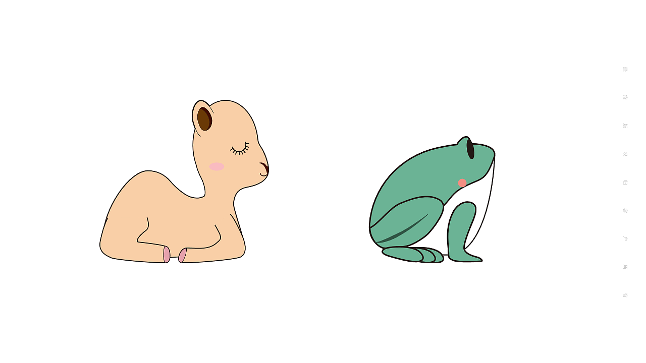 我们将冰沟丹霞中的“神驼迎宾”“金蟾观霞”外观进行提炼,将抽象的丹霞景色转化为萌态的小神兽,使年轻群体更容易喜爱理解,提升传播性。