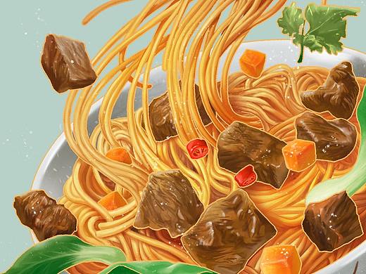 美食插画 | 饿不饿啊，煮碗面给你吃? 