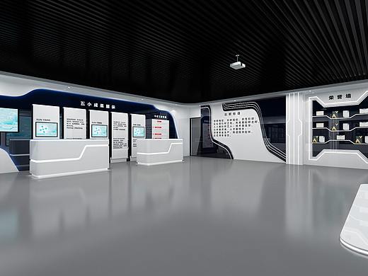 企业展厅展馆设计3d效果图