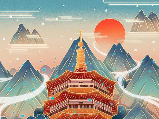 国潮插画系列----杭州