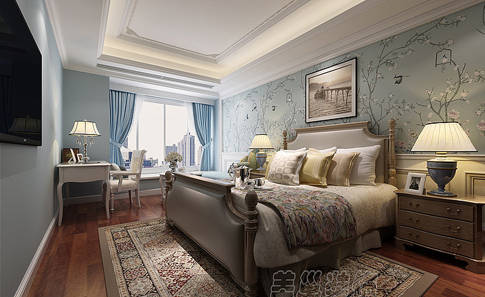 恒生1号庄园小区装修4层410平方,别墅主卧飘窗