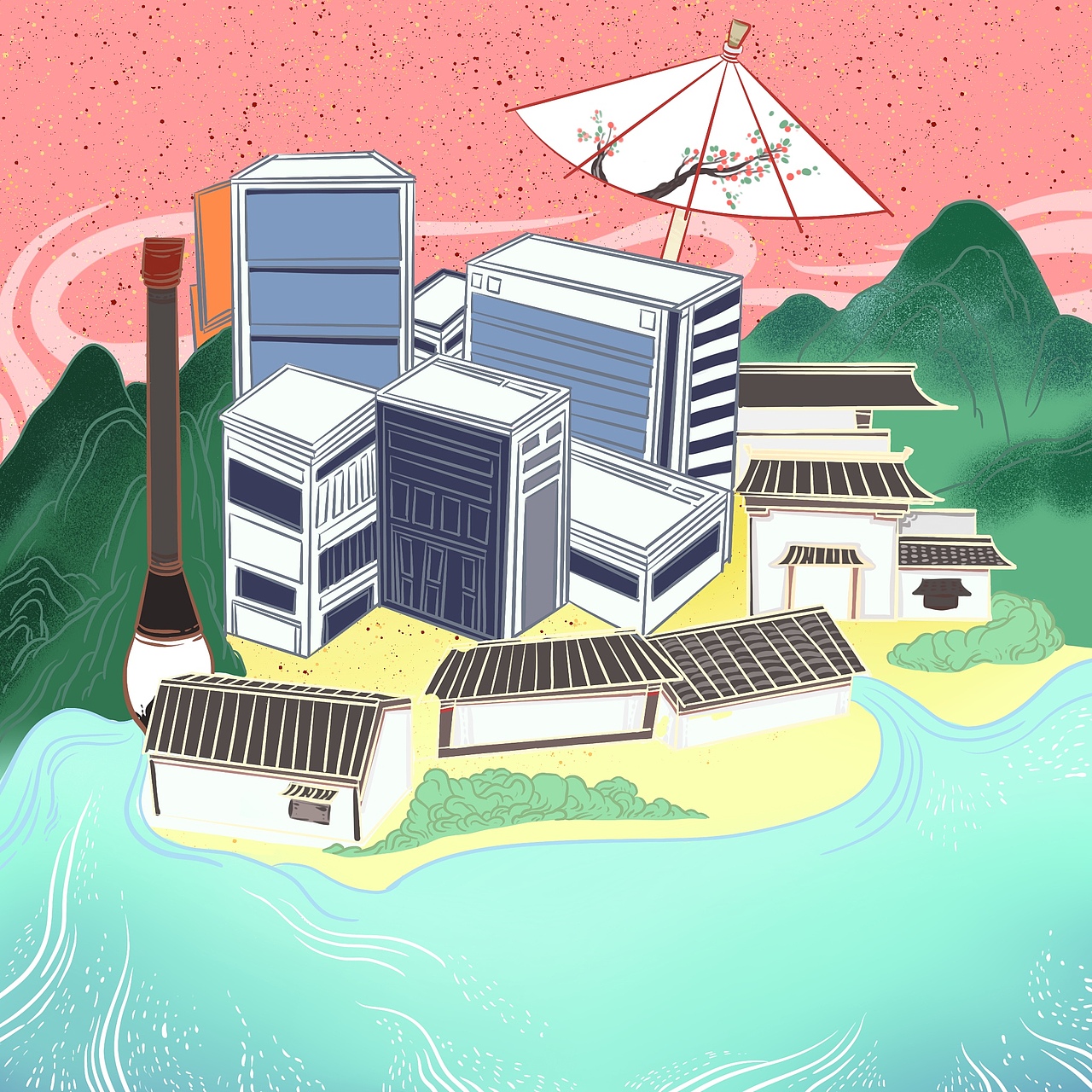 富阳二十四景（图ZMTc3ODUwNzc2） - 商业插画 - 站酷设计师饮霜君YINSHUANG原创素材 - 站酷ZCOOL