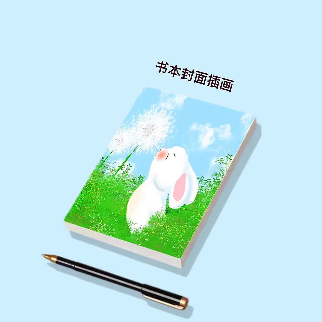 插画小白与蒲公英
