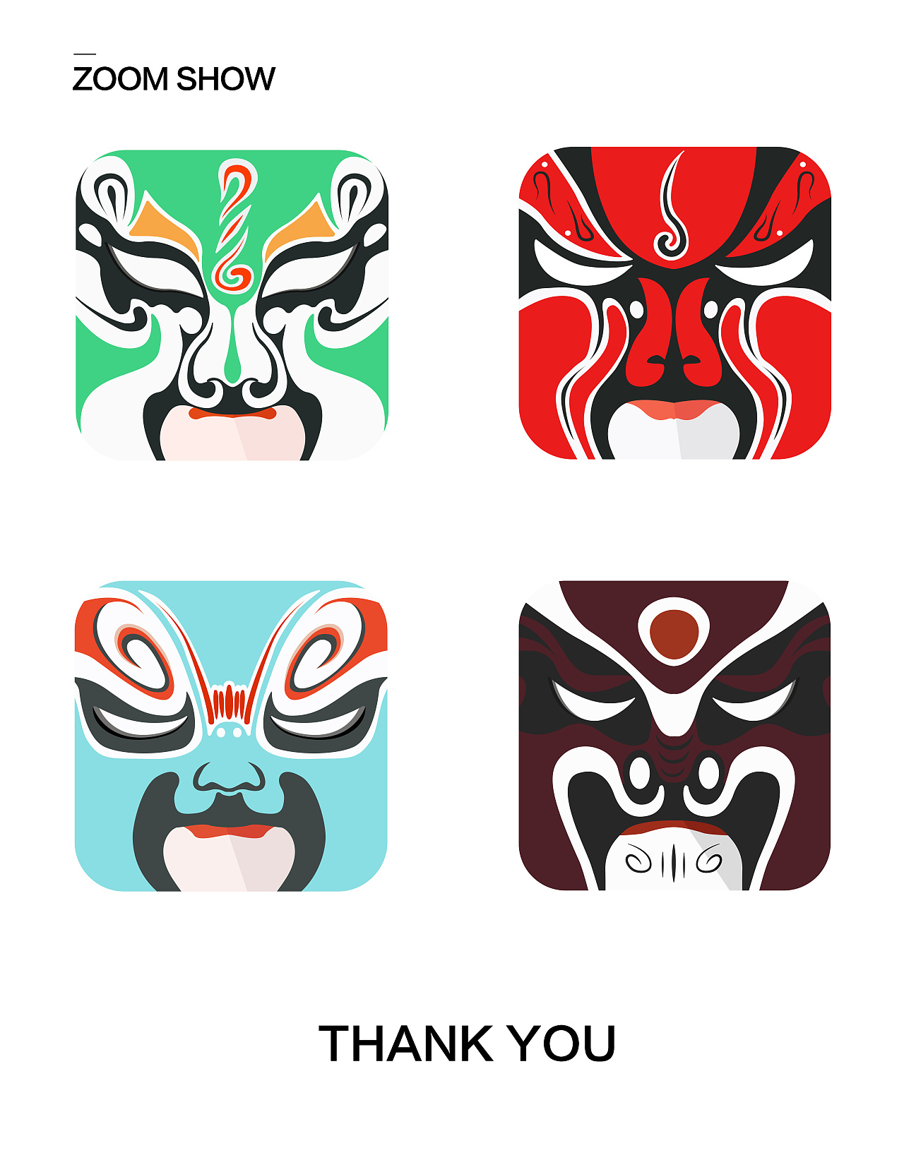 三国脸谱图标/web风格音乐icon设计