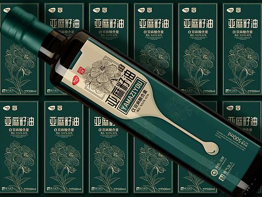 【玖伍引力】亚麻籽食用油包装设计