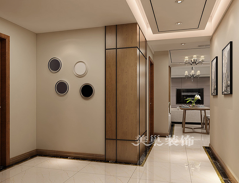 永威翰林居4室2厅装修现代大平层案例样板间——入户门厅