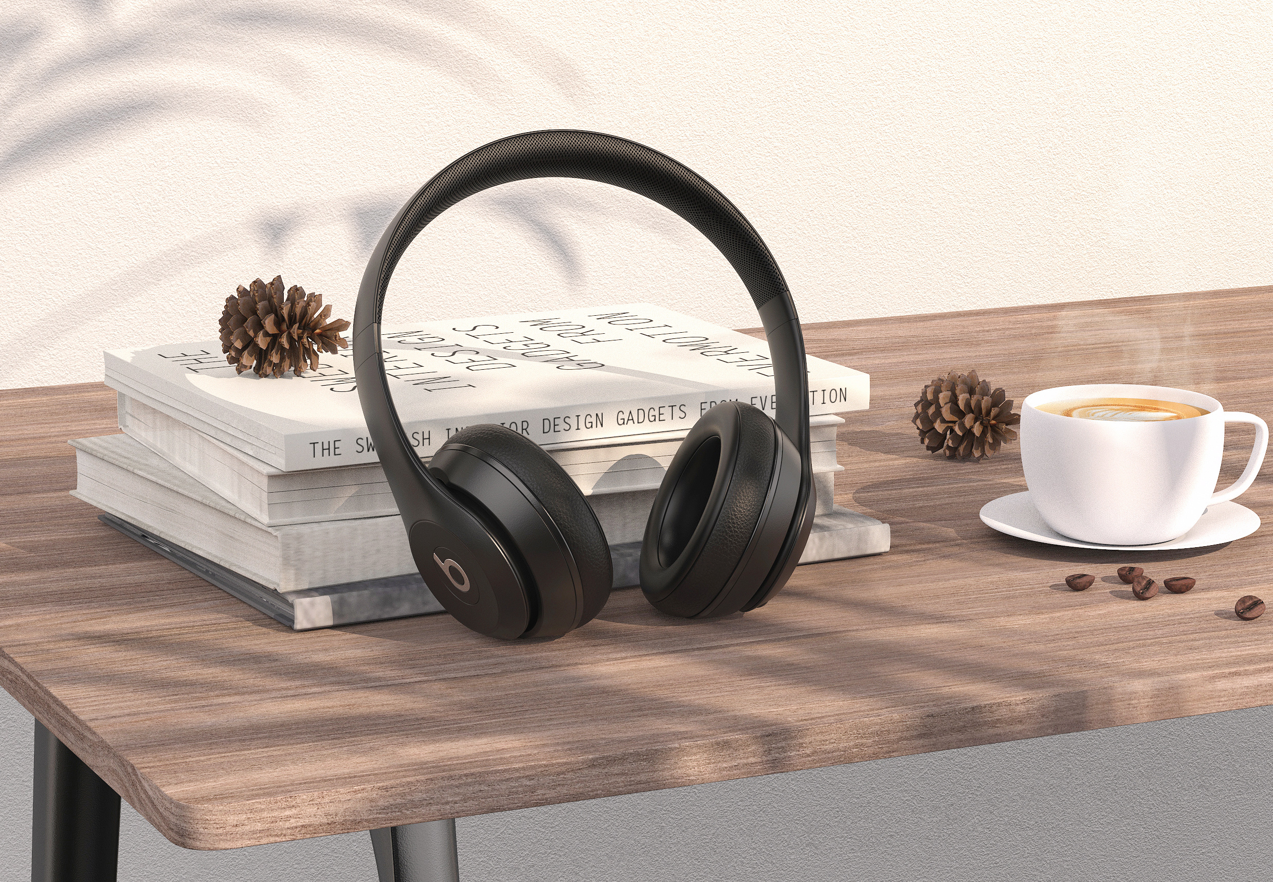 beats solo3 wireless头戴式耳机渲染