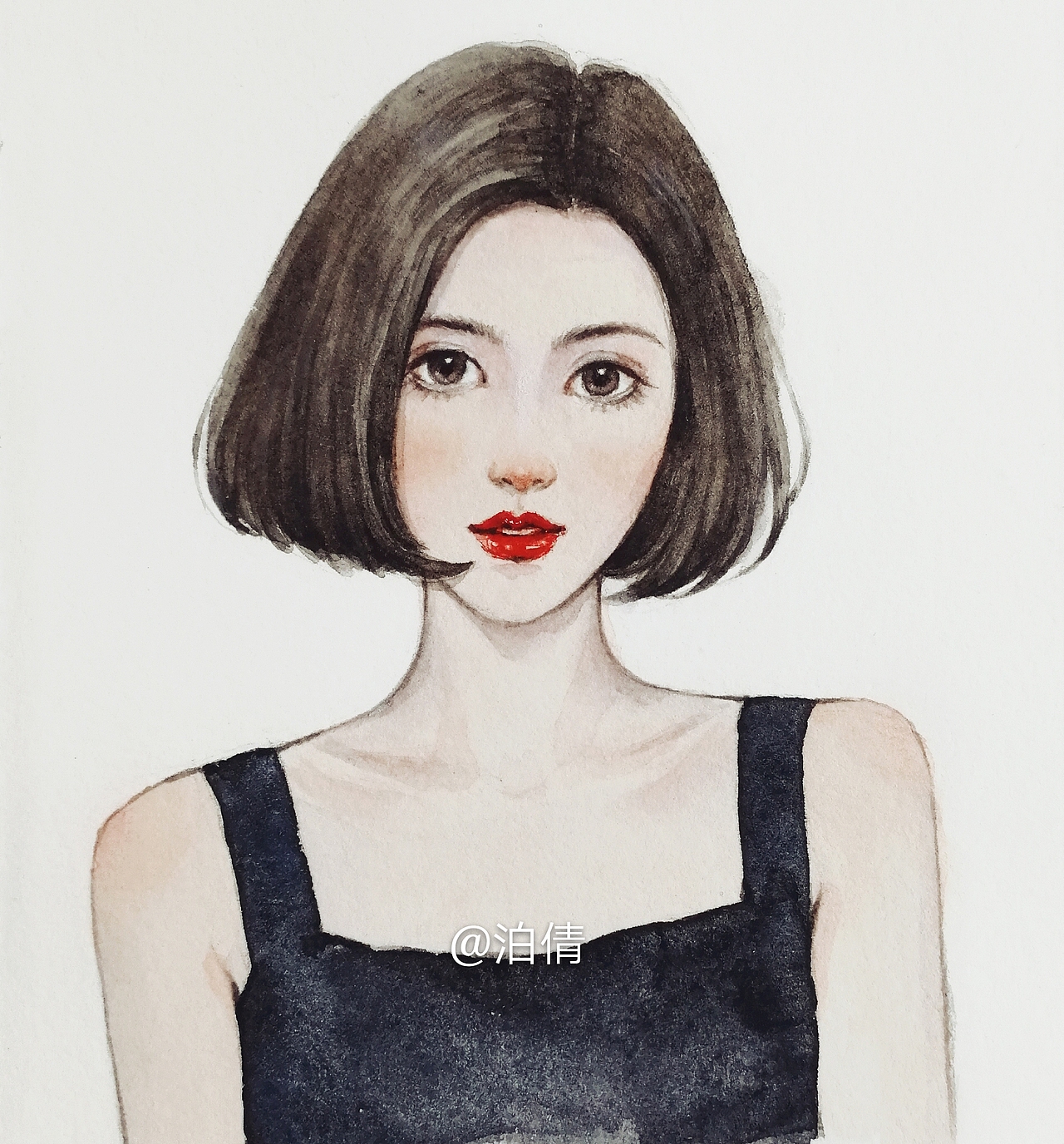 水彩女生头像（图ZMTg4NDA3OTU2） - 创作习作 - 站酷设计师泊倩原创素材 - 站酷ZCOOL