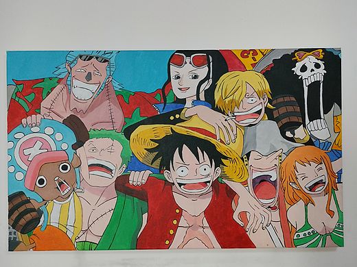 纯手绘一米长海贼王全家福，1200出