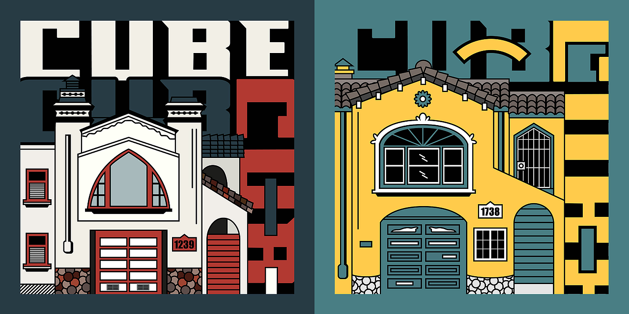 Illustrations of Houses in San Francisco（图ZMjIwNDQ2NjY4） - 艺术插画 - 站酷设计师汪二狗子原创素材 - 站酷ZCOOL