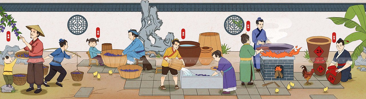 酸梅汤制作工序（图ZMjc2MjQ0NDEy） - 商业插画 - 站酷设计师县老爷原创素材 - 站酷ZCOOL