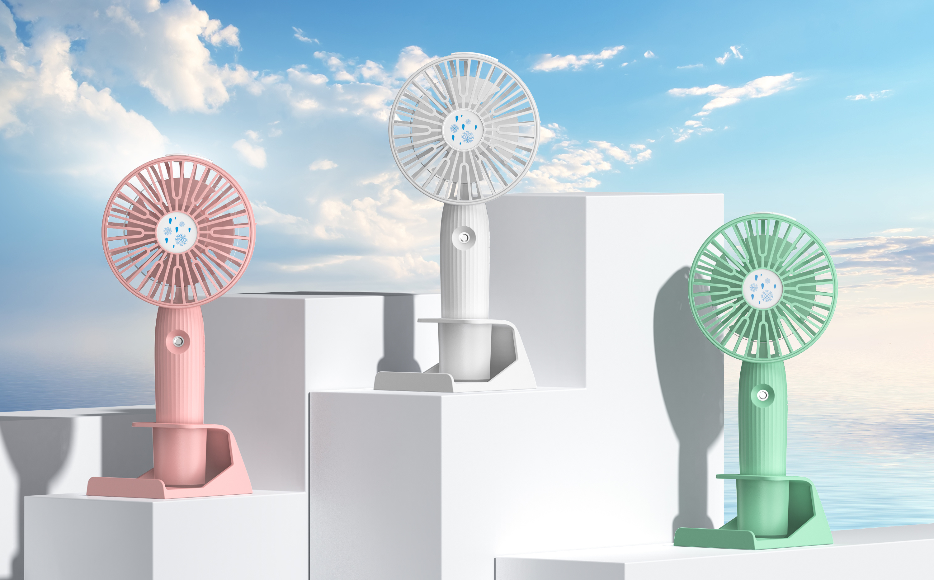 一组小风扇渲染图