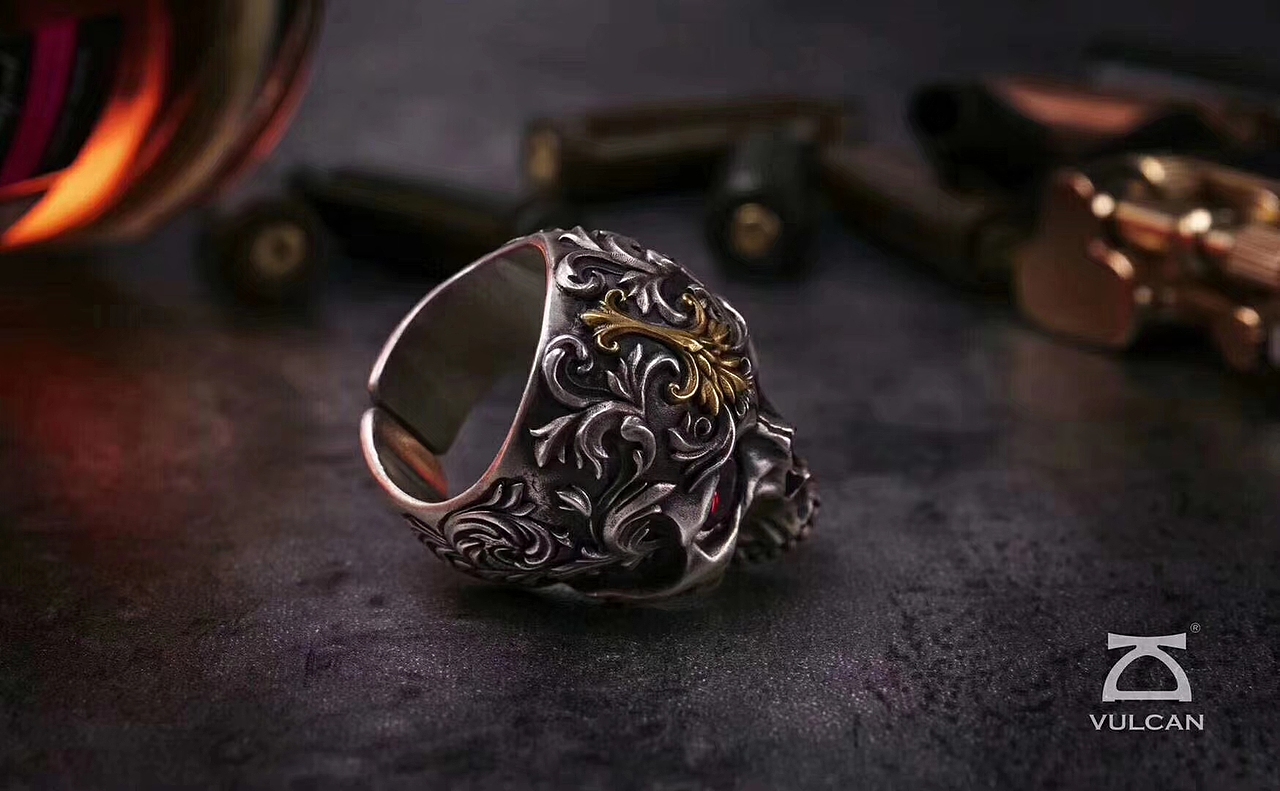 VULCAN•伏尔甘【鸢尾唐草骷髅】戒指（图ZMTc2MDU2Njk2） - 首饰设计 - 站酷设计师猴哥文玩工作室原创素材 - 站酷ZCOOL