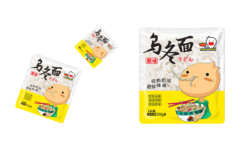 速冻食品包装设计|面条包装设计|插画设计|一町食品包装设计|圣智扬设计公司