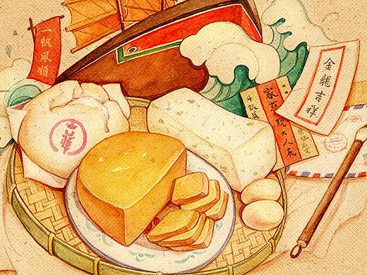 手绘潮汕美食——金龙吉祥