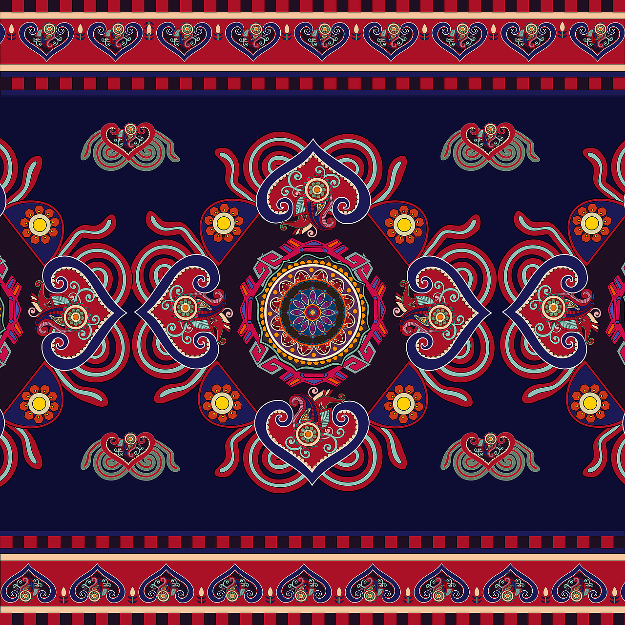 少数民族服饰纹样提取图案设计及动态变化演示二