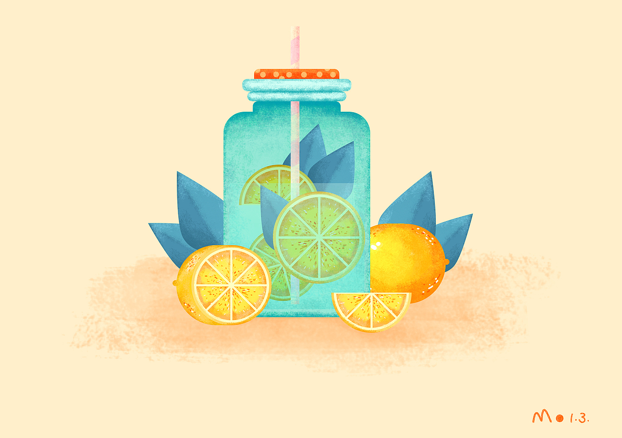 柠檬水插画