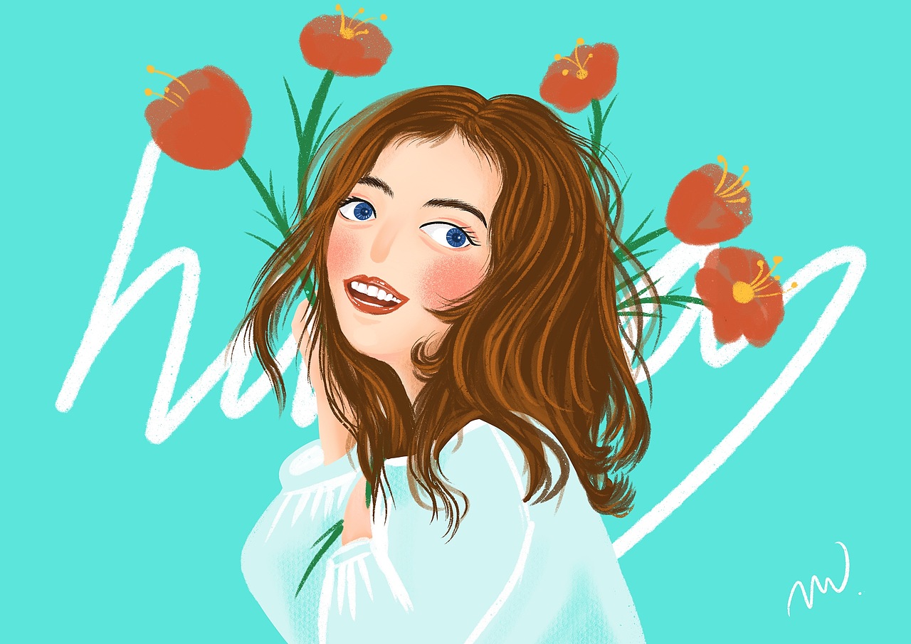人物头像插画（女生版）（图ZMjAyNDQ4MjY0） - 创作习作 - 站酷设计师二雯Mw原创素材 - 站酷ZCOOL