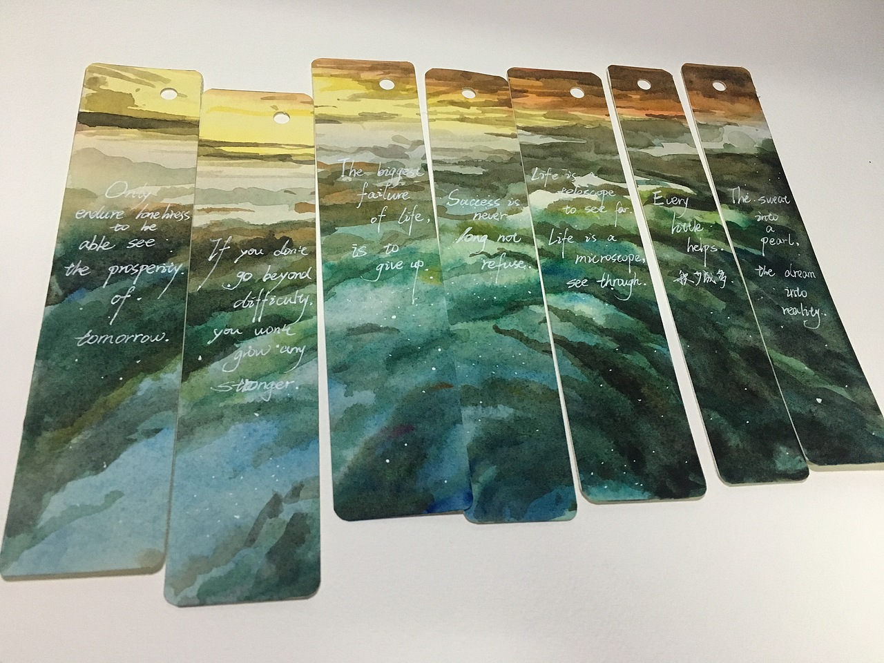 小张：水彩书签创作（图ZOTI3NjQzMDA=） - 绘画 - 站酷设计师張曉晴原创素材 - 站酷ZCOOL