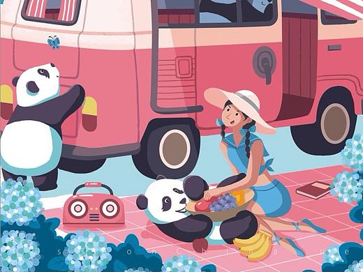 妙象插画“熊猫生活”系列