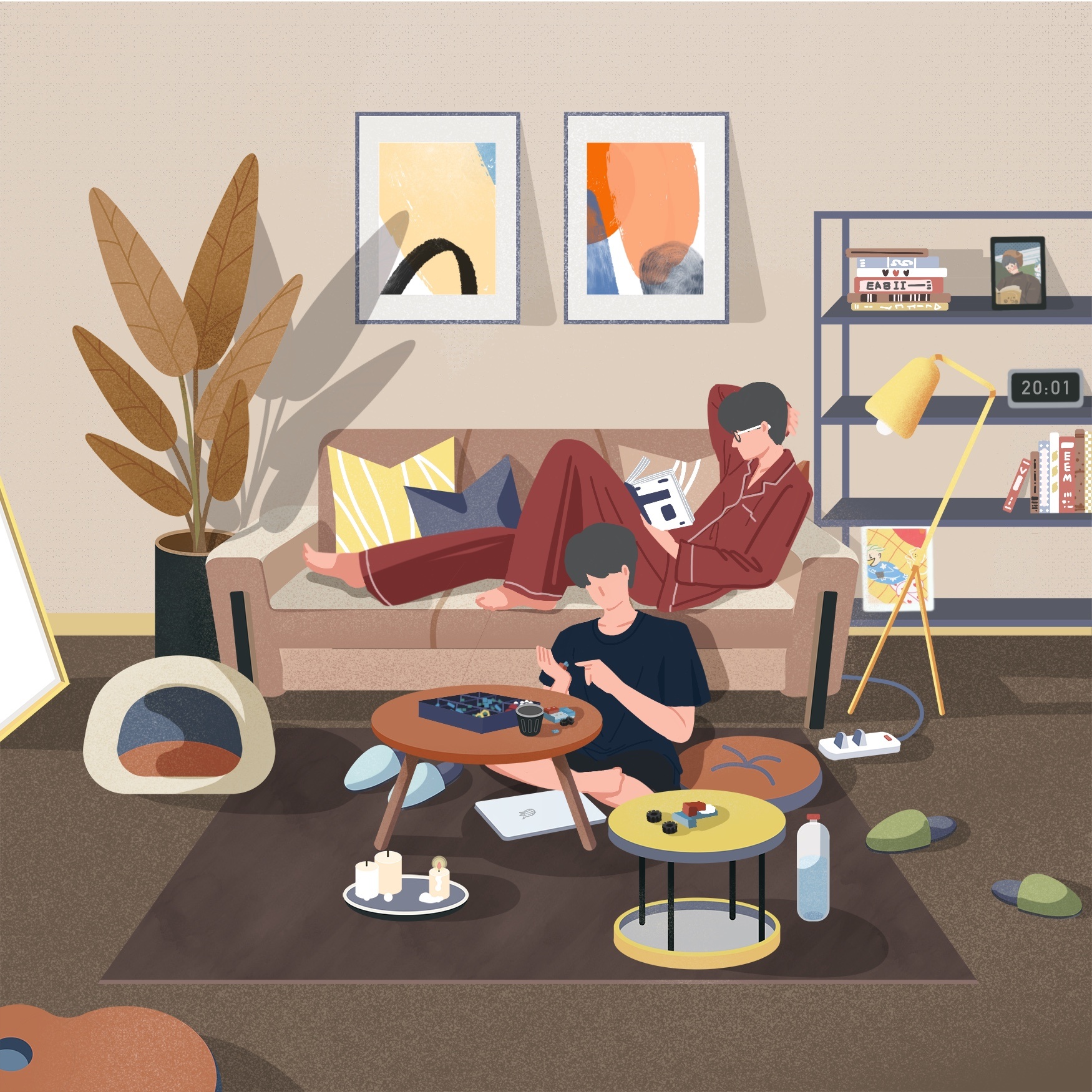 扁平风家居插画