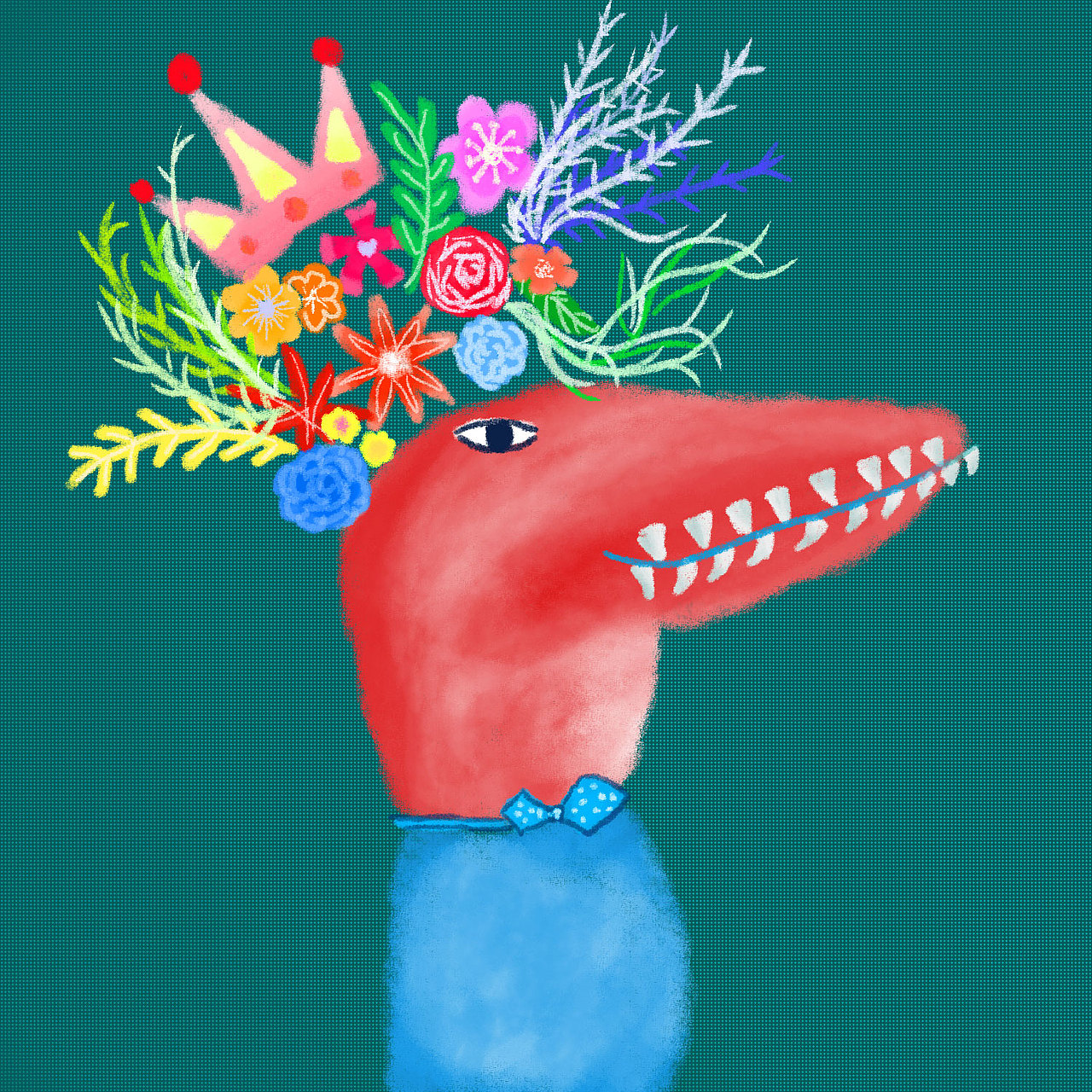 白垩纪带花环的鳄鱼