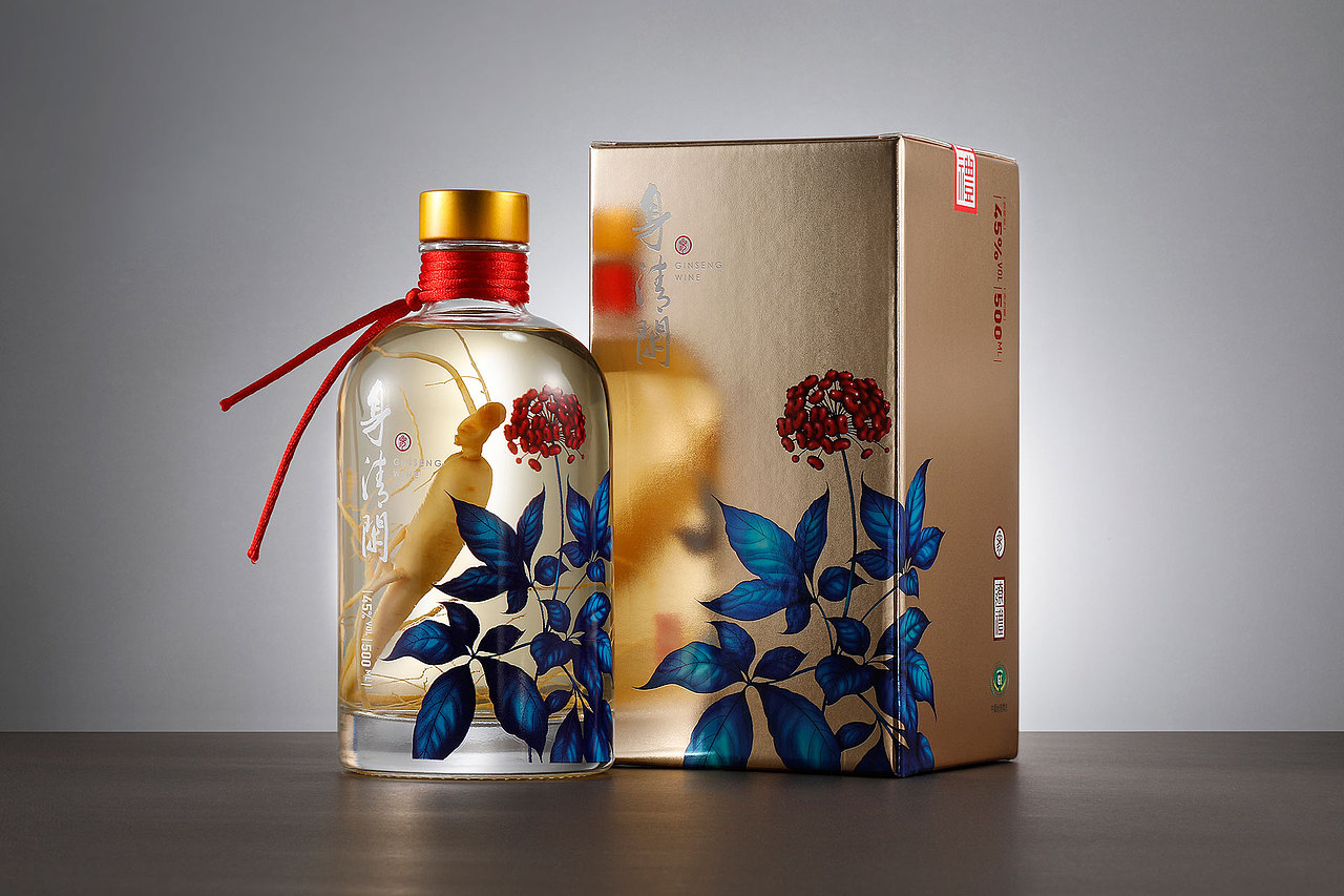 人参酒静物摄影图