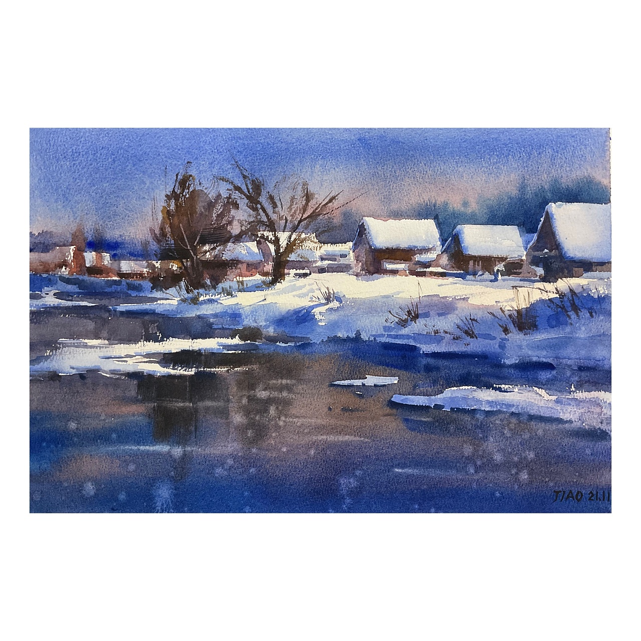 水彩雪景作品集|纯艺术|绘画|爱画水彩的佼佼 - 原创作品 - 站酷