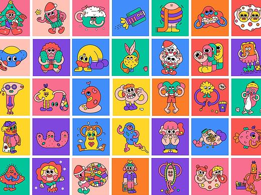 AI系列插画 101 Monsters 