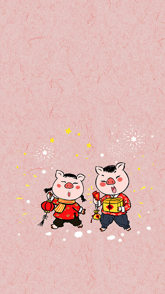猪年春节系列成语,壁纸,全家福