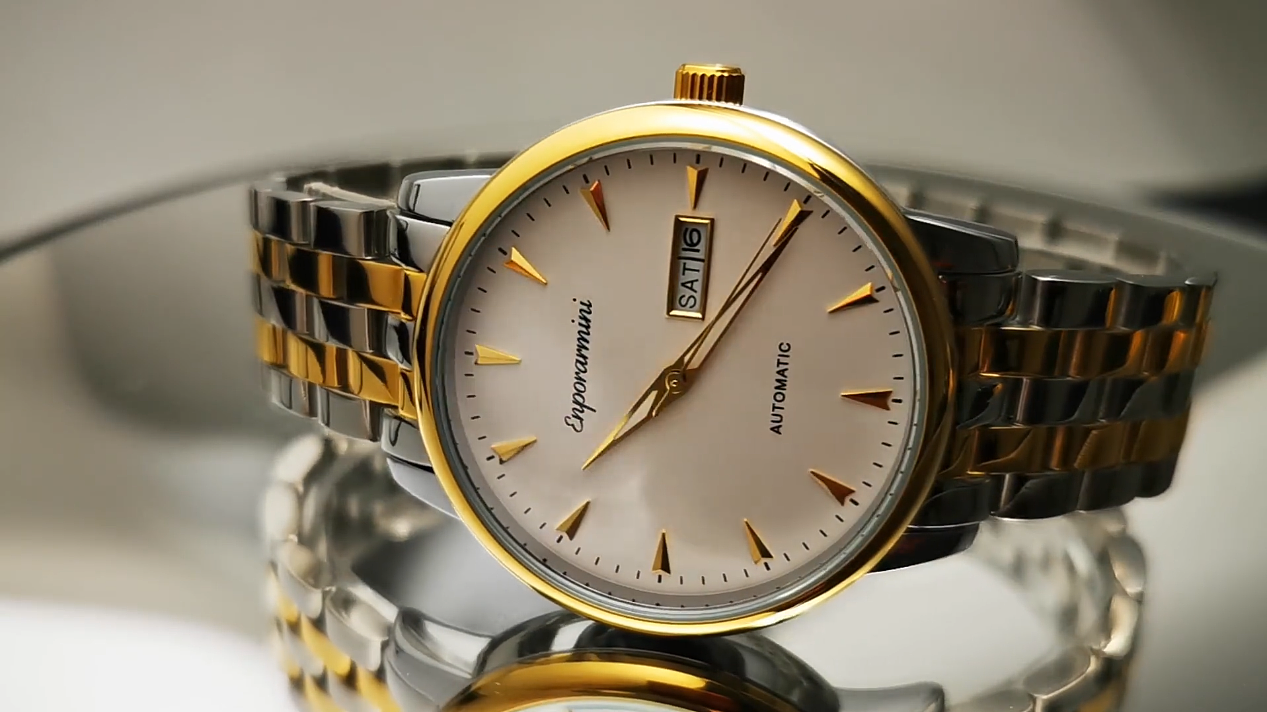 安普里阿米尼男士手表 时尚商务双日历全自动机械防水