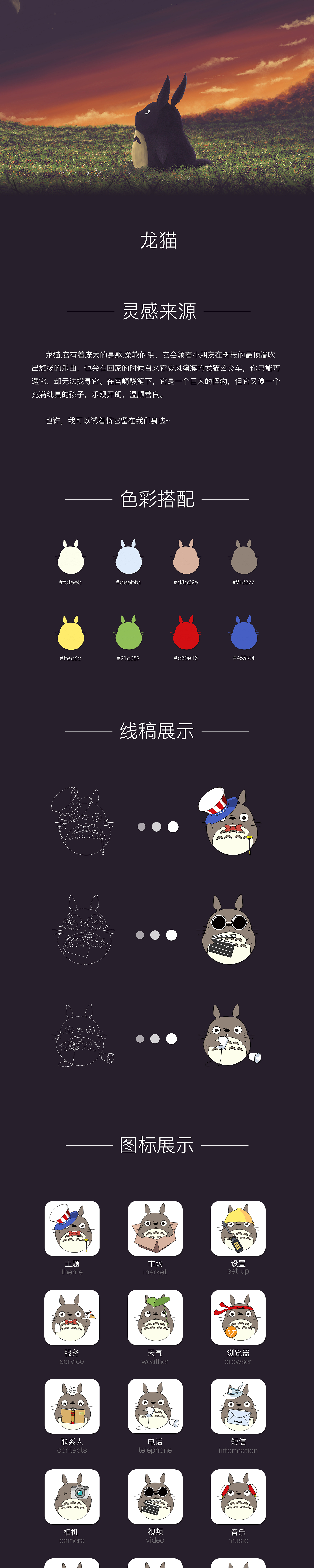 《龙猫》主题图标设计（图ZMTgzNDMzNjU2） - 图标 - 站酷设计师烧饼有毒原创素材 - 站酷ZCOOL
