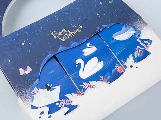 梦幻星空—牛轧糖雪花酥手提包装设计