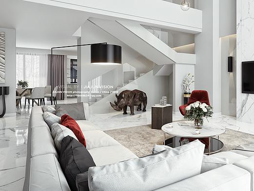 现代轻奢别墅效果图表现