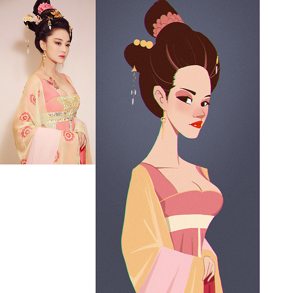 真人转卡通古风系列（图ZMjIwNjEzNjIw） - 创作习作 - 站酷设计师阿伟可接稿原创素材 - 站酷ZCOOL