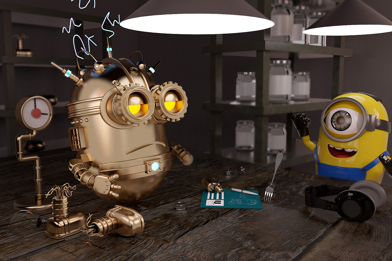 c4d场景——小黄人