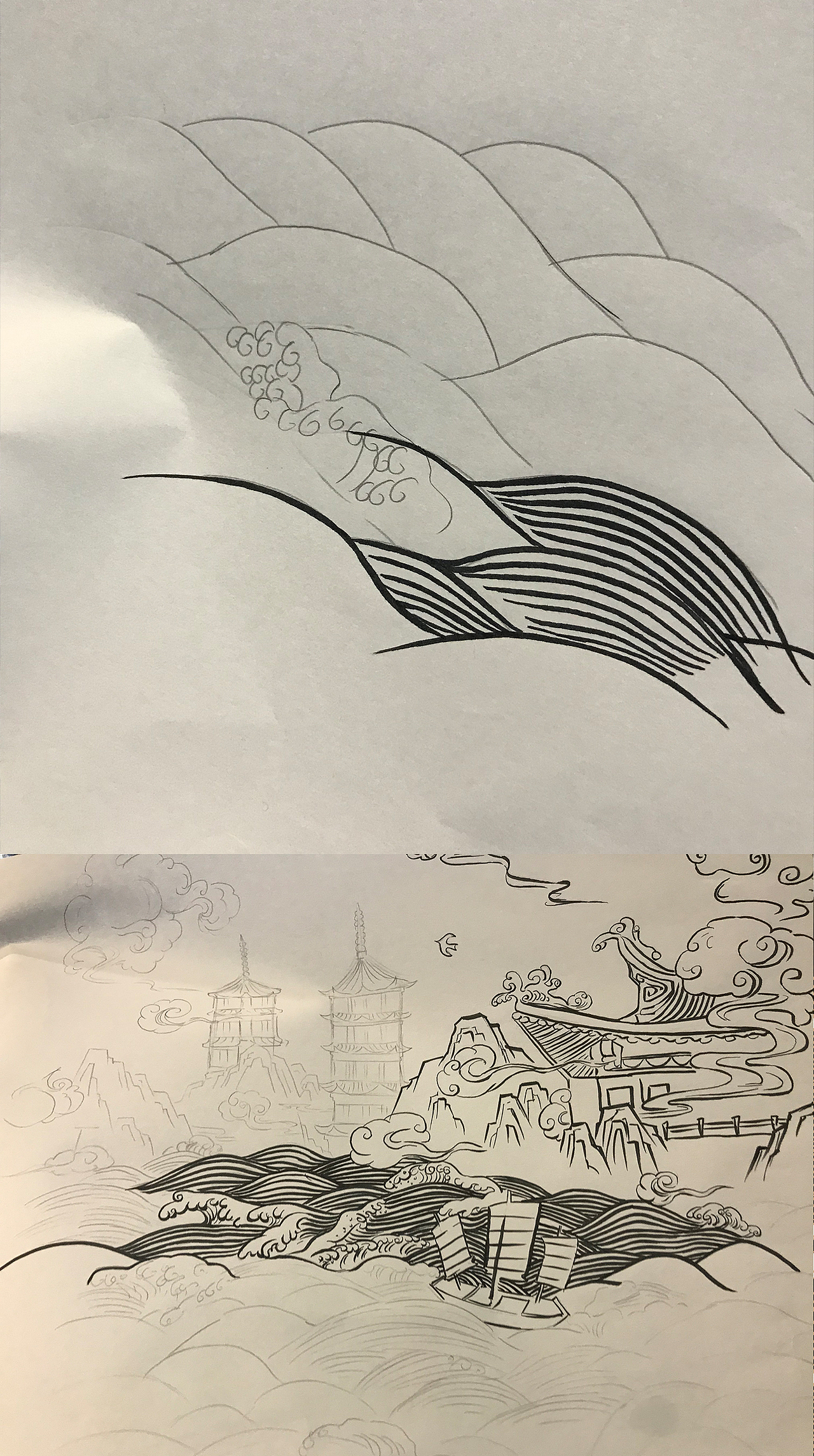 最好,选择金色在黑底上绘制,感觉最后效果应用在设计中还不错。