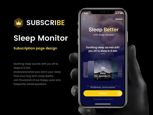 Subscription page design-Sleep Monitor