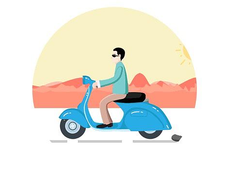 骑摩托的人
