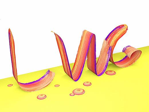 C4D做简单的笔刷字体效果-练习