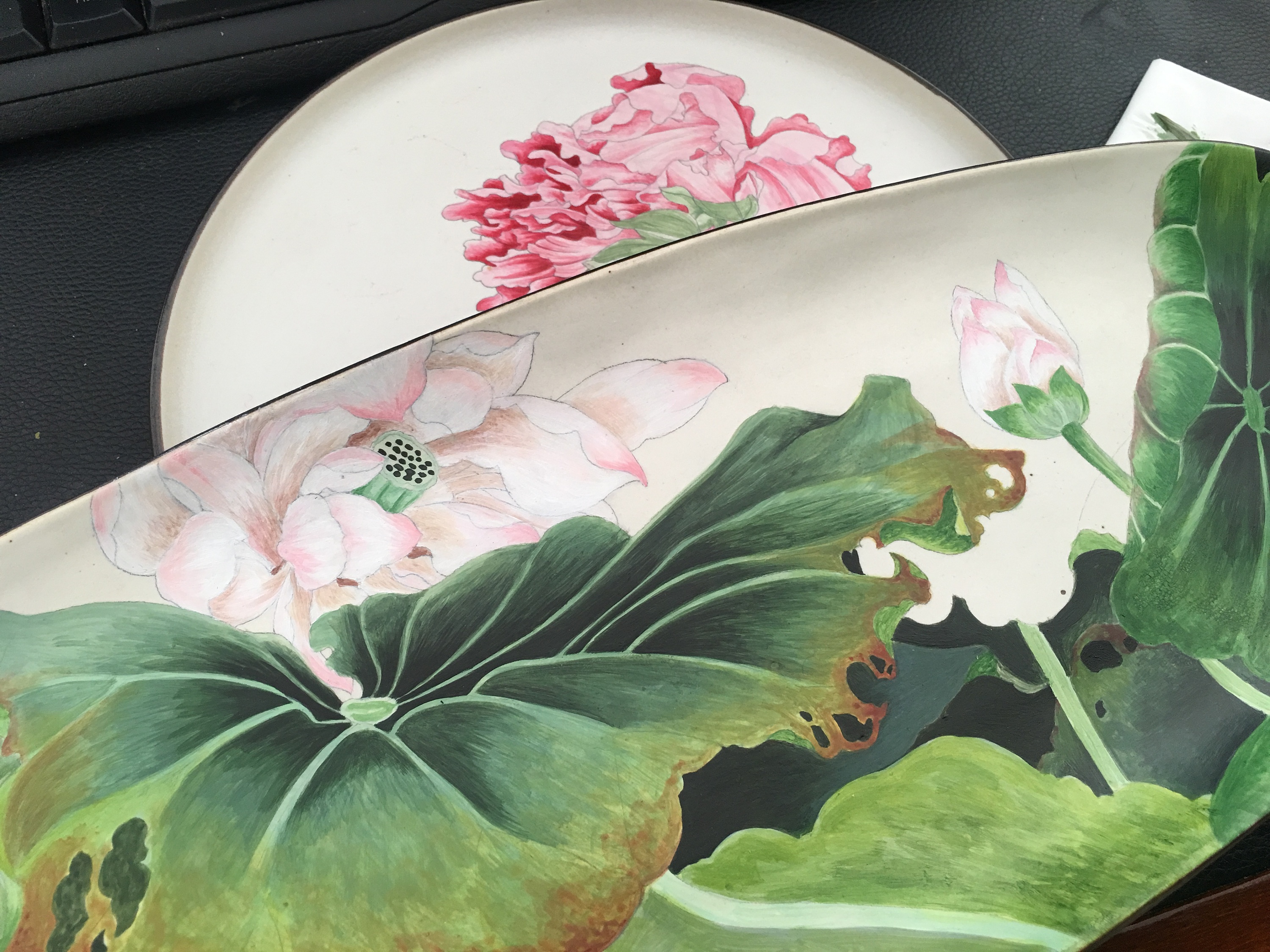 手绘工笔鱼池 … 中国绘画