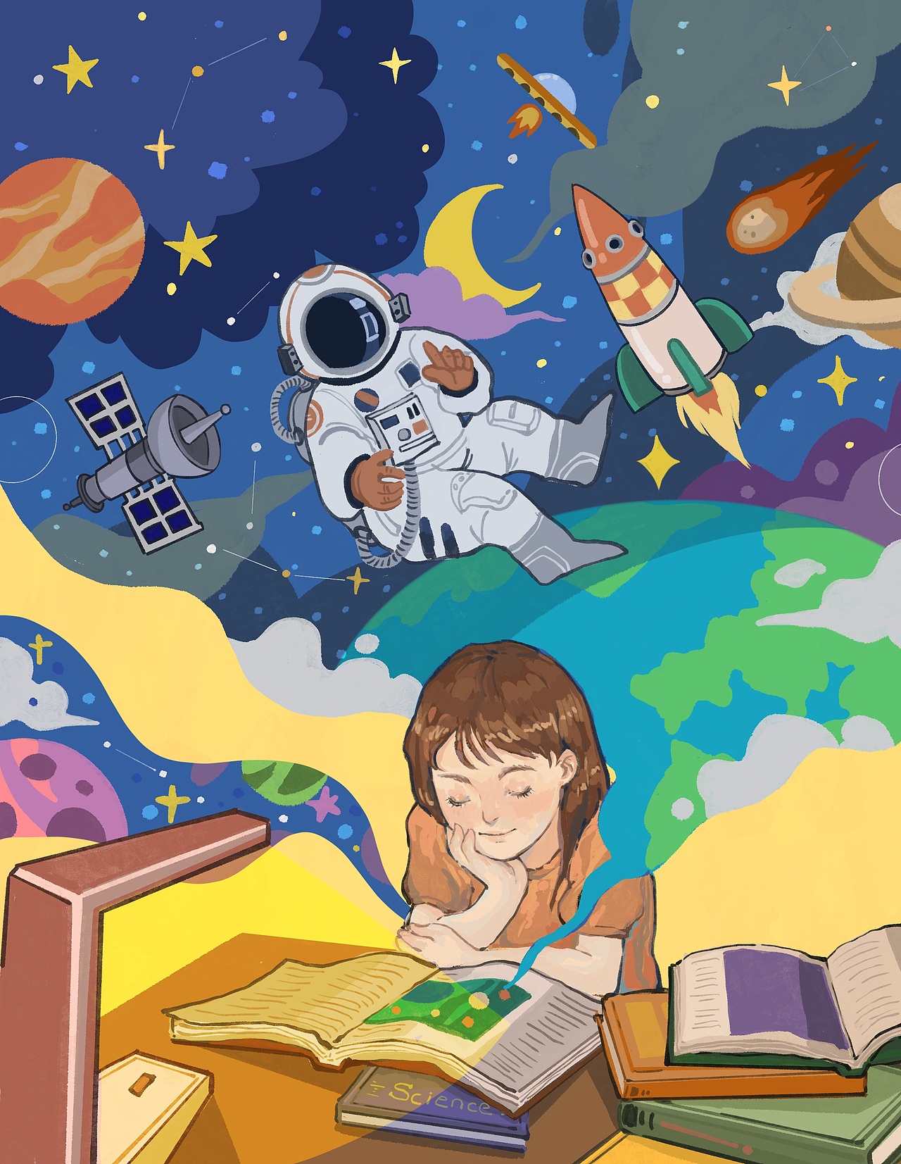 儿童杂志封面 科学与幻想（图ZMjc5OTQ4NDg0） - 儿童插画 - 站酷设计师许白桥原创素材 - 站酷ZCOOL