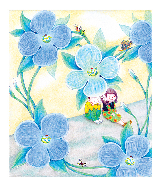 2016孔雀绿绿彩铅童画