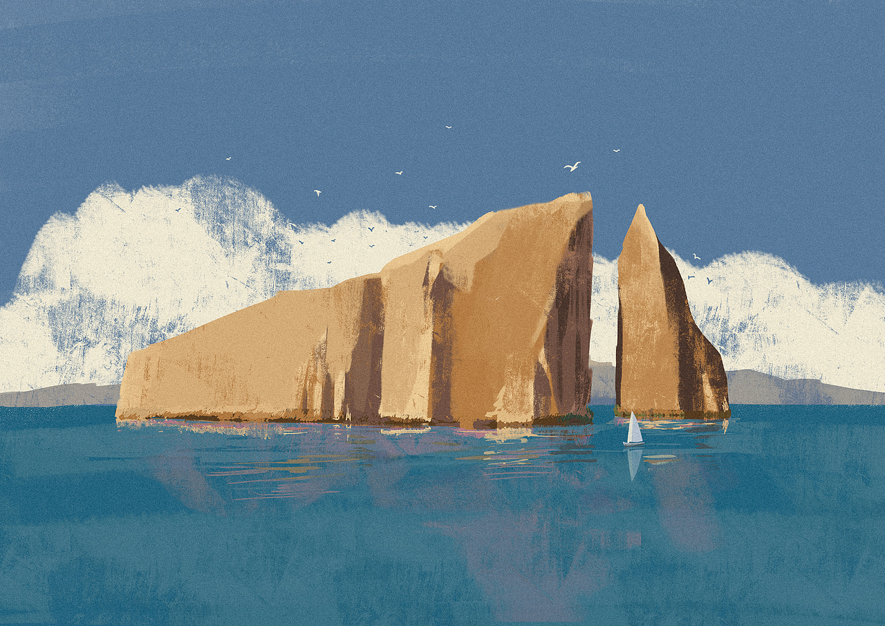 海边的悬崖（图ZMjc4MTM1Njcy） - 绘本 - 站酷设计师小生启程原创素材 - 站酷ZCOOL